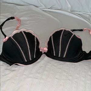 Victorias Secret Black Bra with Pink Lace